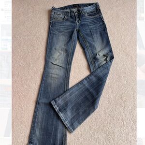 Express Dark Blue Flare Jeans